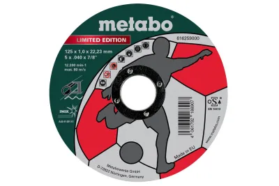 Відрізний диск для обробки нержавіючої сталі Metabo Limited Edition Soccer 125 x 1,0