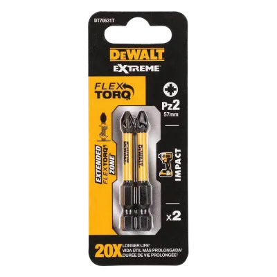 Біта DeWALT, IMPACT TORSION EXTREME, ударні, Pozidriv,Pz2, L=57 мм