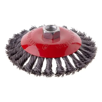 Щітка конусна Intertool 115мм, плетений дріт
