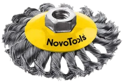 Щітка конусна NovoTools 115мм, плетений дріт