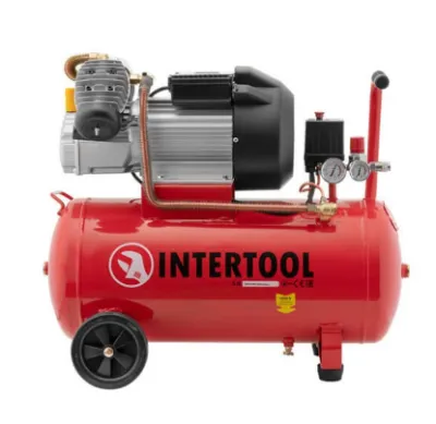 Компресор INTERTOOL 50 л, 3 кВт, 420 л/хв, 2 циліндри